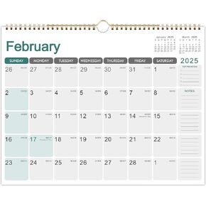 2025 Calendar - Wall Calendar 2025, JANUARY 2025 to DECEMBER 2025, 14.8 x 11.4 Inches, 12 Months Calendar with Ample Blank Blocks and Julian Dates, Perfect 2024 Calendar for Easy Planning