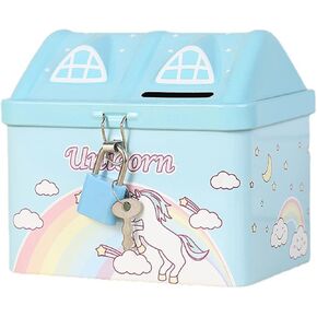 Piggy Bank Unicorn Coin Box Funny Saving Pot with Lock for Girls Kids Birthday Gifts