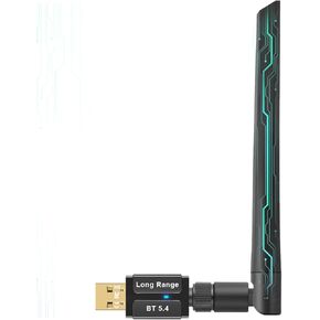محول USB طويل المدى بلوتوث 5.3 لأجهزة الكمبيوتر المكتبية، جهاز إرسال دونجل لاسلكي 492FT/150M لأجهزة الكمبيوتر المحمول Windows 11/10/8.1/7، زوج سماعات رأس بلوتوث ولوحة مفاتيح وماوس