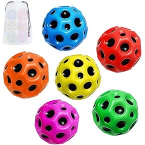 Shadow Moon Space Ball Galaxy Ball | Bouncy Balls for Kids | Pop it Ball Rubber Ball Moon Ball Bouncy Ball Gravity Ball Reaction Ball MoonBall Astro Ball Bouncing Ball | 1 Set 6PCS Space Balls + Bag