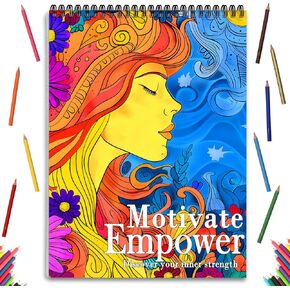Inspirational Quotes Coloring Book for Adult , Positive Affirmations Coloring Book for Women, 24 A4 Pages Coloring Book Spiral Bound Page One Sided Design, Gifts for Adult To Boost Mood and Confidence