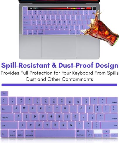 (Custom Anime) Compatible with MacBook Pro 13 inch Case M2 2023, 2022, 2021-2016 A2338 M1 A2251 A2289 A2159 A1989 A1708 A1706, Plastic Hard Shell&Keyboard Cover&Screen Protector w/wo touch id (Purple) in Saudi Arabia