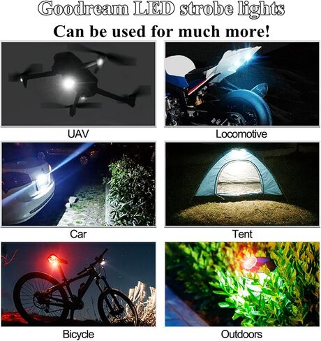 LED Strobe Light for Motorcycle, 7 Colors Rechargeable Remote Control LED Lights for Cars Bike Truck Scooter Mini Aircraft Drone Anti-Collision Warning Night Signal Lamp Flashing Indicator Waterproof in Saudi Arabia