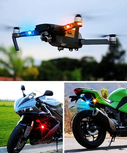 LED Strobe Light for Motorcycle, 7 Colors Rechargeable Remote Control LED Lights for Cars Bike Truck Scooter Mini Aircraft Drone Anti-Collision Warning Night Signal Lamp Flashing Indicator Waterproof in Saudi Arabia
