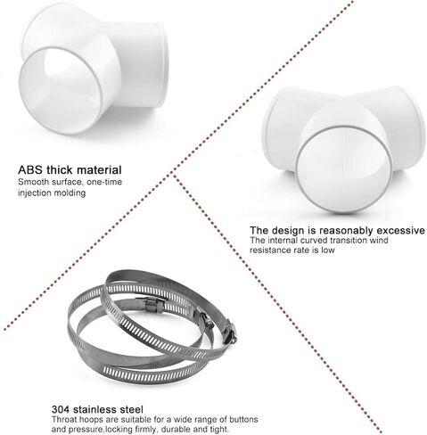 3 طريقة Y شكل القناة موصل القناة الفاصل للعادم ABS موصل القناة مروحة مجفف تنفيس خرطوم لخرطوم 4 بوصة in Kuwait