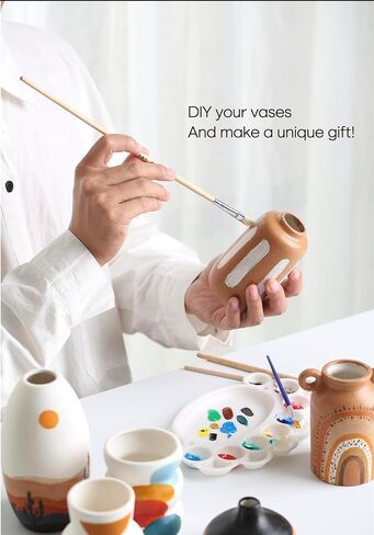 مجموعة من 16 مزهرية من السيراميك الأبيض للزهور، مزهريات عشبية صغيرة بسيطة لديكور المزرعة بوهو، مزهريات زخرفية للقطعة المركزية، زينة الزفاف، الرف وديكور الطاولة in Kuwait