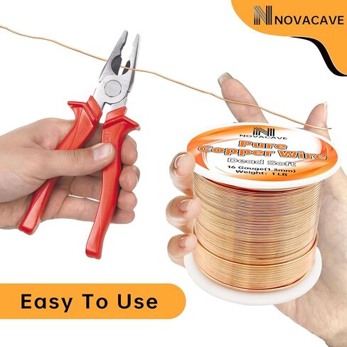 Copper Wire for Jewelry Making, Dead Soft 1 LB Spool Jewelry Wire (20 Gauge, 330Ft) for Beading, Electroculture Gardening in Kuwait