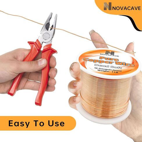 Copper Wire for Jewelry Making, Dead Soft 1 LB Spool Jewelry Wire (20 Gauge, 330Ft) for Beading, Electroculture Gardening in Kuwait