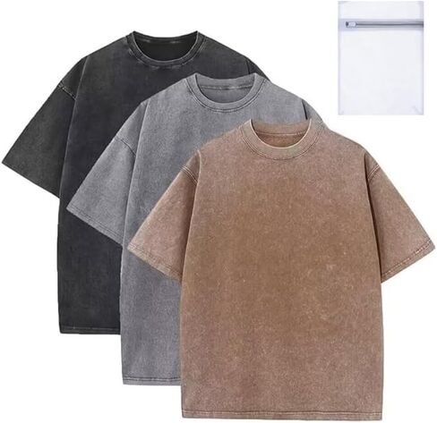 Mens Oversized T Shirt, Heavyweight Cotton T Shirts for Men, Unisex Short Sleeves Casual Loose Wash Solid Basic Tee Tops in Saudi Arabia
