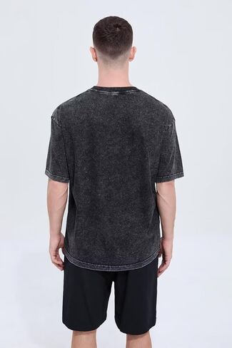 Mens Oversized T Shirt, Heavyweight Cotton T Shirts for Men, Unisex Short Sleeves Casual Loose Wash Solid Basic Tee Tops in Saudi Arabia