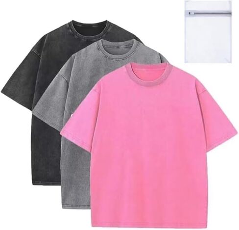 Mens Oversized T Shirt, Heavyweight Cotton T Shirts for Men, Unisex Short Sleeves Casual Loose Wash Solid Basic Tee Tops in Saudi Arabia