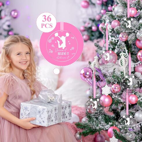 Roowest Hanging Ornament, Cheerleader Style 18 Pcs, Acrylic Christmas Ornament for Tree, Believe It Dream It Achieve It Cheerleading Coach Gift in Kuwait
