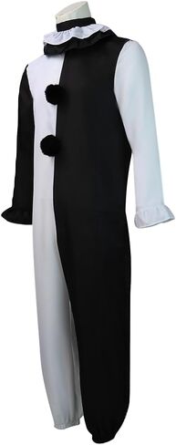 Art the Clown Costume Clown Jumpsuit Men Women Outfit Black White Bodysuit Full Set Halloween Costume With Mask in Saudi Arabia