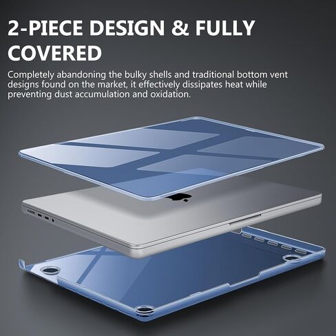 Mektron Case for MacBook Pro 14 inch 2024-2021 Model M4 A3112 A3401 A3185 M3 A2918 A2992 M2 A2779 M1 A2442 Pro/Max，Hard Shell Cover for MacBook Pro14,Crystal Clear in Saudi Arabia