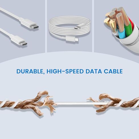 35W Dual USB-C Port - Compact Power Adapter Foldable USB Type C Plug Fast Wall Charger with 2Pcs 5FT C to L, C to C Charging Cord for iPhone 14 13 12 11 Pro Max Plus Mini, iPad, MacBook Air in Kuwait