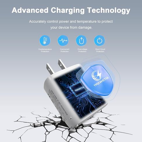 35W Dual USB-C Port - Compact Power Adapter Foldable USB Type C Plug Fast Wall Charger with 2Pcs 5FT C to L, C to C Charging Cord for iPhone 14 13 12 11 Pro Max Plus Mini, iPad, MacBook Air in Kuwait