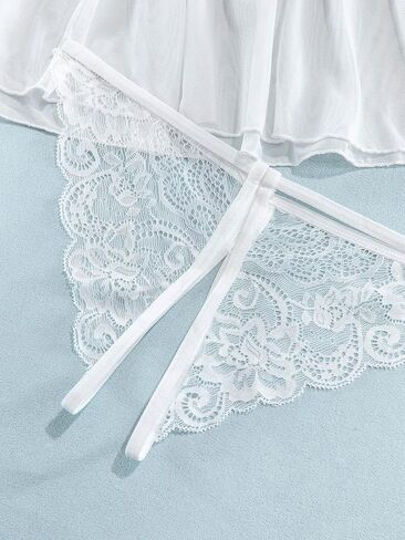 Lilosy طقم لانجري دانتيل بتنورة شبكية مثيرة مكون من 3 قطع in Kuwait