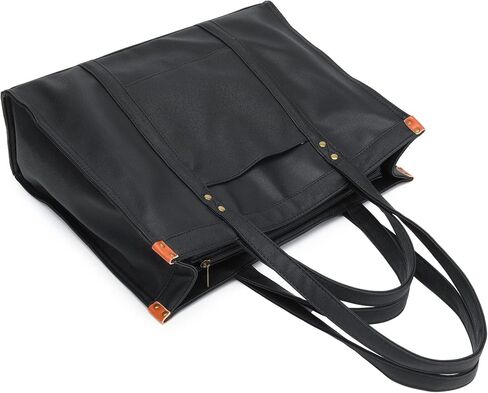 Women’s Vegan Leather Tote Bag 15.6 Inch Laptop Bag with Compartment Large Handbag Purse in Saudi Arabia