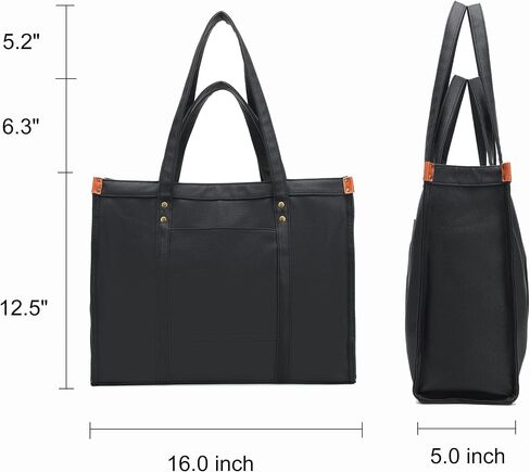 Women’s Vegan Leather Tote Bag 15.6 Inch Laptop Bag with Compartment Large Handbag Purse in Saudi Arabia