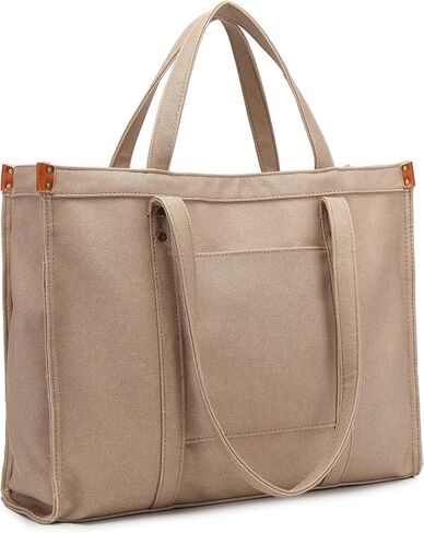 Women’s Vegan Leather Tote Bag 15.6 Inch Laptop Bag with Compartment Large Handbag Purse in Saudi Arabia