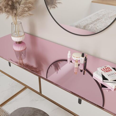 CHIHUT Self Adhesive Mirror Reflective Wall Sticker Rose Gold Mirror Wall Paper Peel and Stick Wallpaper Modern Non-Glass Flexible Mirror Stickers for Walls Cabinets Dresser Dishwasher 12"x100" in Saudi Arabia