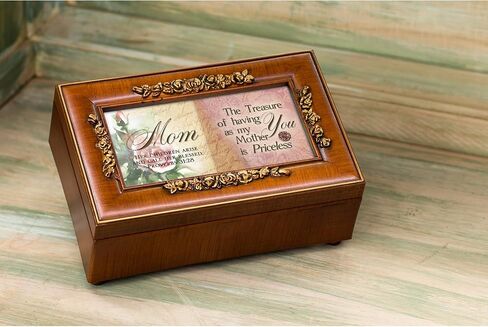Cottage Garden Mom Having You as Mother Priceless Woodgrain Embossed Jewelry Music Box Plays Amazing Grace in Saudi Arabia