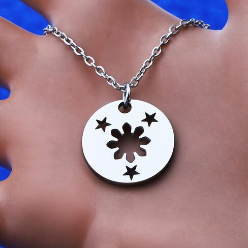 WUSUANED Sun and Stars Gold Necklace Philippine Pride Jewelry Gift in Kuwait