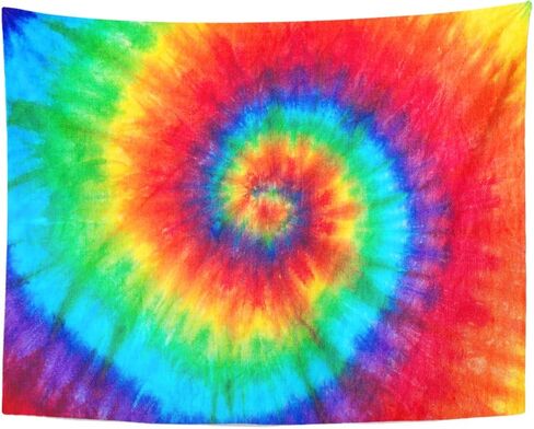 Emvency Tapestry Colorful Rainbow Spiral Tie Dye Pattern Color Dyed Batik Home Decor Wall Hanging for Living Room Bedroom Dorm 60x80 Inches in Saudi Arabia