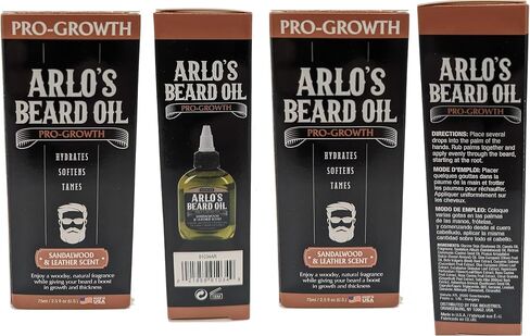Arlo's Pro Growth Beard Oil - Vanilla Sandalwood 2.5 oz. - Promotes Beard Hair Growth in Kuwait