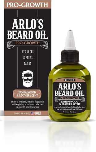 Arlo's Pro Growth Beard Oil - Vanilla Sandalwood 2.5 oz. - Promotes Beard Hair Growth in Kuwait