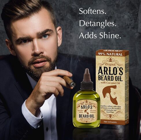Arlo's Pro Growth Beard Oil - Vanilla Sandalwood 2.5 oz. - Promotes Beard Hair Growth in Kuwait