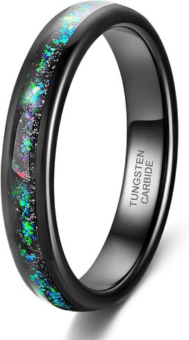 TIGRADE 4MM 8MM Tungsten Wedding Band Multi-Colors Opal Inlay Wedding Ring for Women Men Comfort Fit Size 7-13 in Saudi Arabia