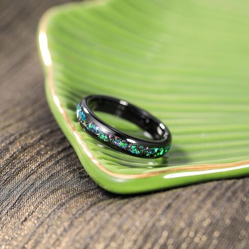 TIGRADE 4MM 8MM Tungsten Wedding Band Multi-Colors Opal Inlay Wedding Ring for Women Men Comfort Fit Size 7-13 in Saudi Arabia