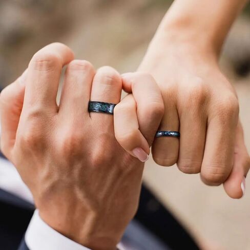 TIGRADE 4MM 8MM Tungsten Wedding Band Multi-Colors Opal Inlay Wedding Ring for Women Men Comfort Fit Size 7-13 in Saudi Arabia