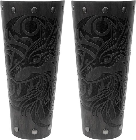 Jeilwiy Medieval Leather Bracers Adults Faux Leather Arm Guards Leather Wrist Band Men Steampunk Wrist Guards for Women Men Renaissance Wrist Cuffs in Saudi Arabia