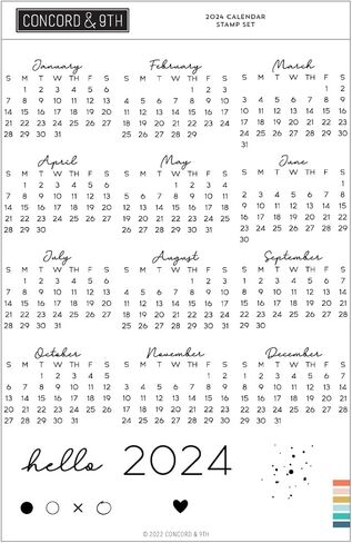 كونكورد والتاسع - 14 طوابع واضحة لتقويم 2024 in Kuwait