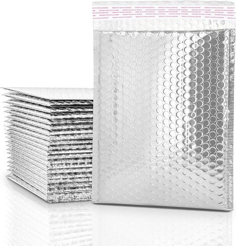 GGR Supplies Metallic Bubble Padded Envelope Mailers, 7.5 X 11 Inches, Waterproof Ultra Resistant Ideal For Packing, Shipping, and Storing. Pack of 25 (Red) in Kuwait