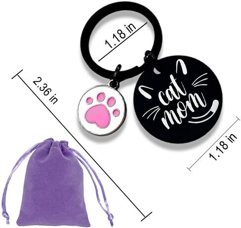سلسلة مفاتيح للأم والقطط للنساء، هدية للأم المضحكة، هدايا لمحبي القطط للنساء، هدايا عيد ميلاد الأم وعيد الحب in Kuwait