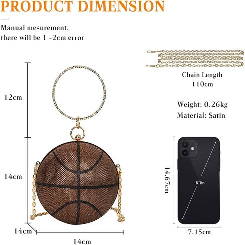 Women's Evening Bag Round Ball Clutch Bag Glitter Shoulder Bag Bridal Wedding Purse Sparkly Rhinestones Handbag in Saudi Arabia