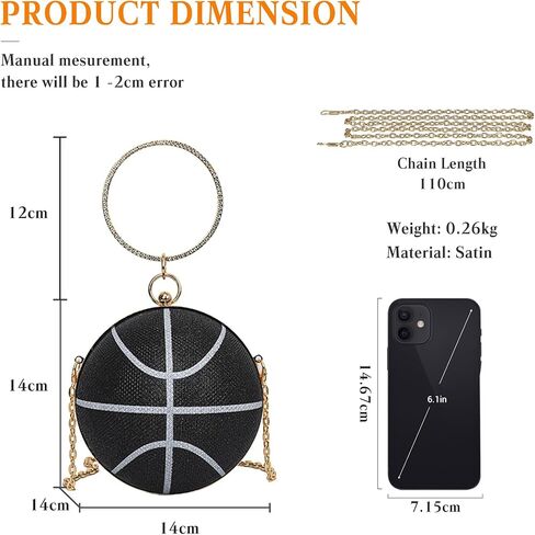 Women's Evening Bag Round Ball Clutch Bag Glitter Shoulder Bag Bridal Wedding Purse Sparkly Rhinestones Handbag in Saudi Arabia