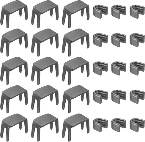 uxcell #5 Zipper Slider Retainers Kit, 20Pcs Bottom Stops & 40Pcs Top Stops for Bags Coats Jackets Closed-end Zippers Replacing, Black in Saudi Arabia