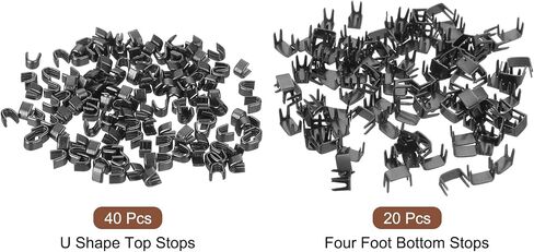 uxcell #5 Zipper Slider Retainers Kit, 20Pcs Bottom Stops & 40Pcs Top Stops for Bags Coats Jackets Closed-end Zippers Replacing, Black in Saudi Arabia
