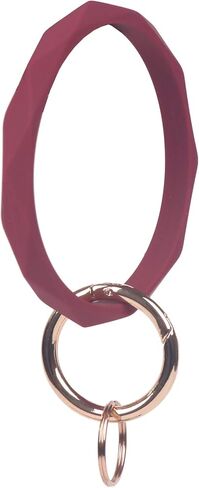 YAKA Silicone Wrist Rhombic Keychain Circle Bracelet Rubber Bangle Round Keyring in Kuwait