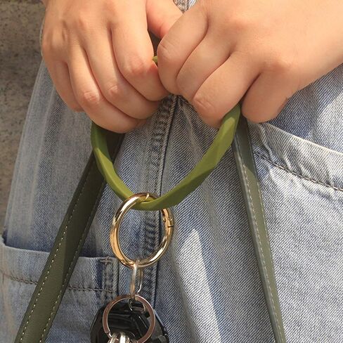 YAKA Silicone Wrist Rhombic Keychain Circle Bracelet Rubber Bangle Round Keyring in Kuwait