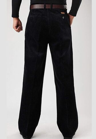 Flygo Mens Relaxed Fit High-Waisted Straight Leg Corduroy Pant Non-Iron in Saudi Arabia
