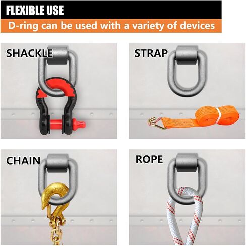 16 حزمة 1/2 لحام على حلقة D شديدة التحمل قابلة للحام مقطورة D-حلقات ربط لأسفل 1/2 للمقطورات التي تكسر الحمل 12000 رطل in Saudi Arabia