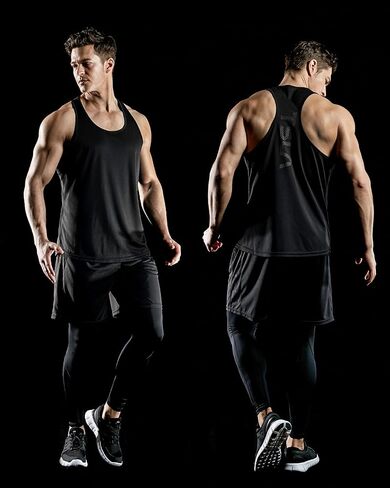 TSLA 3 Pack Men's Dry Fit Y-Back Muscle Workout Tank Tops, Athletic Training Gym Tank Top, Sleeveless Bodybuilding Shirts in Saudi Arabia