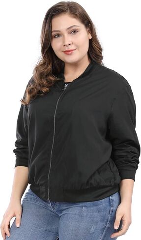 uxcell Women's Plus Size Bomber Jackets Lightweight with Pockets Zip Up Quilted Casual Coat Outwear in Saudi Arabia