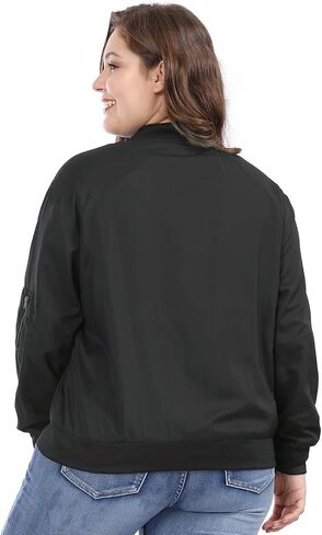 uxcell Women's Plus Size Bomber Jackets Lightweight with Pockets Zip Up Quilted Casual Coat Outwear in Saudi Arabia