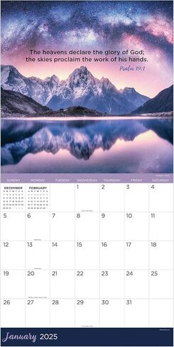TF PUBLISHING 2025 Psalms Wall Calendar | Large Grids for Appointments and Scheduling | Vertical Monthly Wall Calendar 2025 | Home & Office Organization | Thick Gloss Paper | 12"x12" in Saudi Arabia
